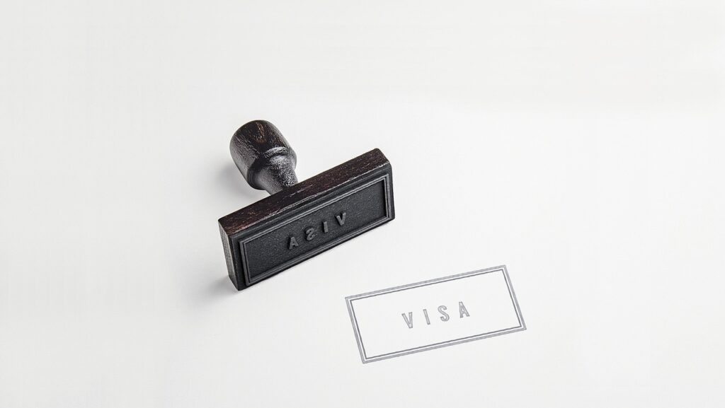 A stamp that says "visa" on it