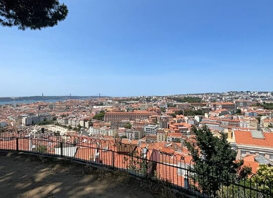 A view looking east over the city of Lisbon