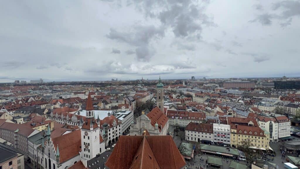 A view from the lookout off St Peter's Church over Munich