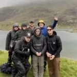 The author with his friends along the path that goes up Snowdon in Wales.